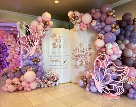 Nicole Creations Houston on Instagram: “Once upon a time Princess Nevaeh… A princess fairytale quinceañera We had the honor of being part of a magical quinceañera Thanks to…” Once Upon A Time Birthday, Disney Princess Decorations, Fairy Theme Birthday Party, Enchanted Butterfly, Fairytale Baby Shower, Fairy Princess Birthday, Butterfly Birthday Party Decorations, Butterfly Themed Birthday Party, Enchanted Forest Birthday