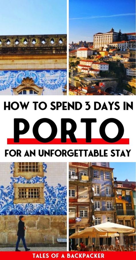 Porto Portugal Travel Guide: Planning a trip to Portugal and looking for the perfect itinerary for Porto? Read on for the best 3 day Porto Portugal itinerary! Porto is a city full of surprises. If you're booking a trip to Porto and only have three days to explore you can easily fit in all the highlights with this comprehensive 3-day Porto itinerary. There is something for everyone in Porto so click to discover the very best of Porto! Porto, Porto Travel Guide, Portugal Tourism, Day Trips From Porto, Porto Portugal Travel, Portugal Itinerary, Trip To Portugal, Porto Travel, Places In Portugal