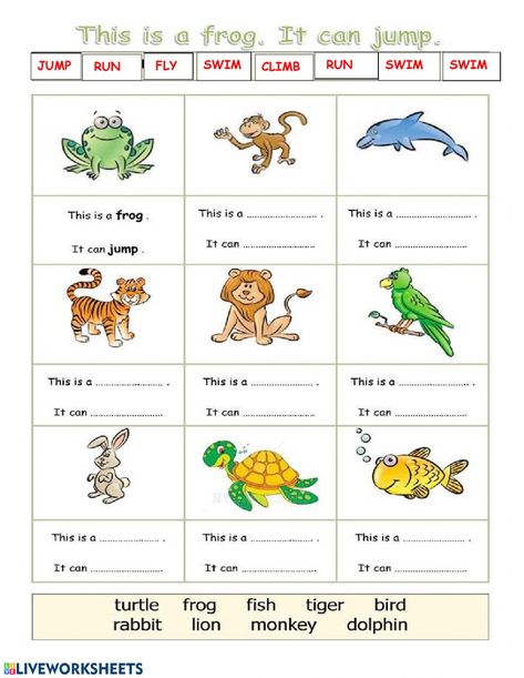 Wild animals - CAN Interactive worksheet Movement Of Animals, English Center, Materi Bahasa Inggris, Animal Movement, Animal Action, Animal Worksheets, Learning English For Kids, 2nd Grade Worksheets, English Worksheets For Kids