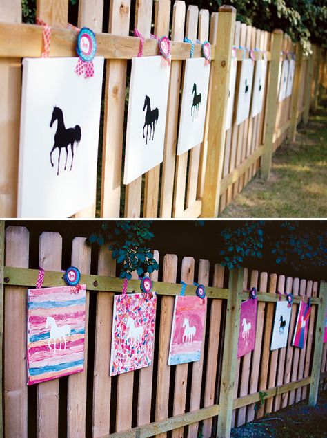 watercolor horse painting activity for a girl's birthday party Horse Birthday Party, Birthday Party Activity, Fest Temaer, Ombre Watercolor, Horse Birthday Parties, Horse Party, Watercolor Ombre, Art Birthday Party, Horse Birthday