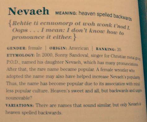 Terrible Meanings of Names...Nevaeh Nevaeh Wallpaper, Nevaeh Aesthetic, Nevaeh Name, Meanings Of Names, Nevaeh Core, Name Games, How To Pronounce, Big Dreams, Names With Meaning