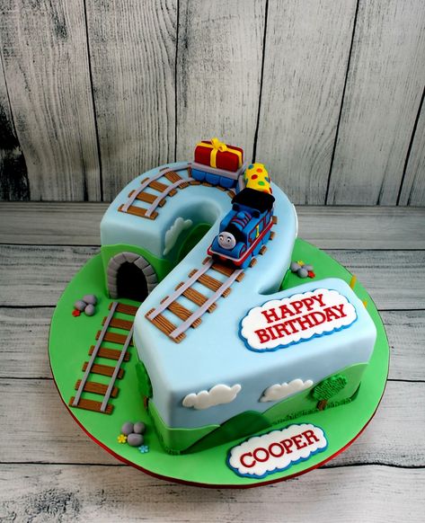 Train Theme Desserts, Choo Choo Train Birthday Party Cake, 2nd Birthday Train Theme Cake, Mighty Express Birthday Cake, Trains Birthday Cake, 2nd Birthday Train Cake, Train Shaped Cake, Titipo Train Cake, Thomas The Train Balloon Arch