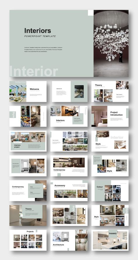 Creative Contemporary Interior Design Template – Original and High Quality PowerPoint Templates Architect Portfolio Design, Portfolio D'architecture, Design De Configuration, Mẫu Power Point, Interior Design Portfolio Layout, Catalog Design Layout, Interior Design Template, Architecture Portfolio Layout, 브로셔 디자인