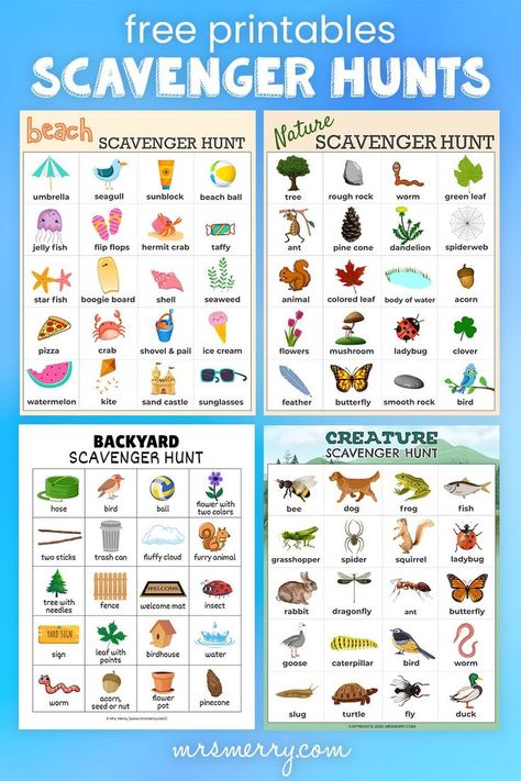 free scavenger hunts for kids Outdoor Savager Hunt, Kids Outside Scavenger Hunt, Woodland Scavenger Hunt, Camp Scavenger Hunt For Kids, Springtime Scavenger Hunt For Kids, Scavenger Hunt Pictures, Printable Nature Scavenger Hunt For Kids, Games For Outside For Kids, Spring Nature Scavenger Hunt