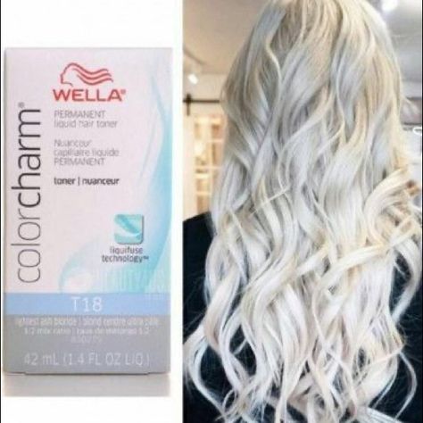 Lightest Ash Blonde Wella Hair Color Toner In Shade T18 *Brand New Unopened* - 1.4 Oz - Vibrant, Long Lasting, Fade Resistant Results - Excellent Gray Coverage - Deep Conditioning - Gentle Floral Fragrance * Retail Price: $7.95 At Walmart Fast Shipping! Ships In 1-3 Days. Usps Priority Shipping Through Poshmark. Tracking Provided. #Blonde #Hair #Cute #Color #Beauty Angeles, Pink Hair Toner, Best Blonde Toner, Grey Hair Wax, White Hair Toner, Wella Color Charm Toner, Fragrance Retail, White Blonde Hair Color, Silver Hair Dye