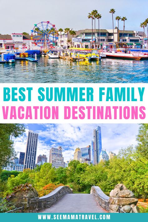 Turn up the Heat with These Summer Family Vacation Destinations for 2024 - See Mama Travel Family Destination Vacation, Summer Family Vacation Destinations, Best Family Vacations With Kids, Kids Vacation Destinations, Toddler Vacation, Family Vacations Usa, Best Summer Vacations, Vacations In The Us, Family Summer Vacation