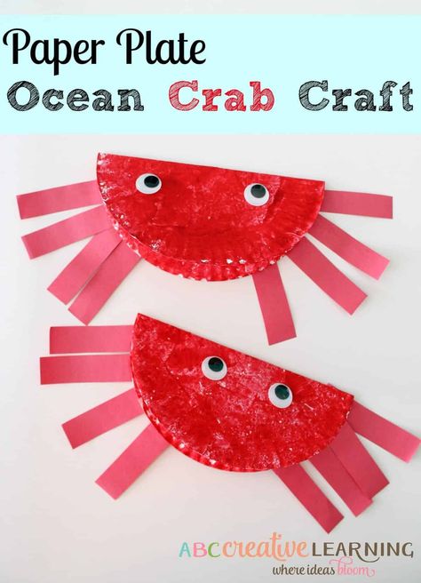 19 Easy Crab Kid Crafts – Fun at the Beach Theme - A Crafty Life Paper Plate Crab, Crab Craft, Ocean Theme Crafts, Crab Crafts, Beach Themed Crafts, Paper Plate Crafts For Kids, Ocean Crafts, Summer Crafts For Kids, Daycare Crafts