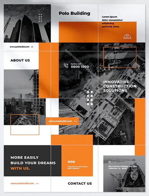 12 Construction Instagram Puzzle Templates PSD Croquis, Construction Design Graphic, Construction Instagram Feed, Construction Instagram Post, Construction Graphic Design, Grid Instagram Layout, Construction Graphics, Grid Instagram, Instagram Grid Layout