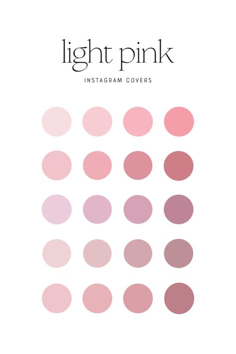 Solid Color Highlight Covers Instagram, Blush Instagram Highlight Covers, Shades Of Pink Insta Highlights, Solid Color Instagram Highlight Covers, Instagram Story Color Palette, Pink Highlights Cover Instagram, Instagram Cute Highlight Covers, Cute Highlights For Instagram Stories, Pink Color Palette Aesthetic