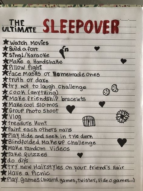 The Ultimate Sleepover, Ultimate Sleepover, Teen Sleepover Ideas, Fun Sleepover Games, Tenk Positivt, Sleepover Party Games, Sleepover List, Teen Sleepover, Girl Sleepover