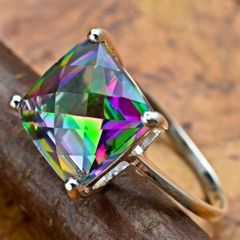 GORGEOUS RAINBOW TOPAZ RING SZ 6.75 SOLID STERLING SILVER, STAMPED 925~FREE SHIPPING! Rainbow Topaz Ring, Awesome Rings, Silver Y Necklace, Topaz Rings, Mystic Fire Topaz, Famous Jewelry, Pandora Bracelet Silver, Gorgeous Rings, Rainbow Topaz