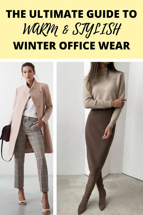 Sweater Skirt Work Outfit, Sweater Outfits For Work Office Wear, Nyc Winter Work Outfits For Women, Winter Business Wear For Women, Women’s Winter Work Fashion, Winter Boot Work Outfits, Classic Work Outfits Women Fall, Outfit Ideas Winter Office, Warm Winter Office Outfits Women