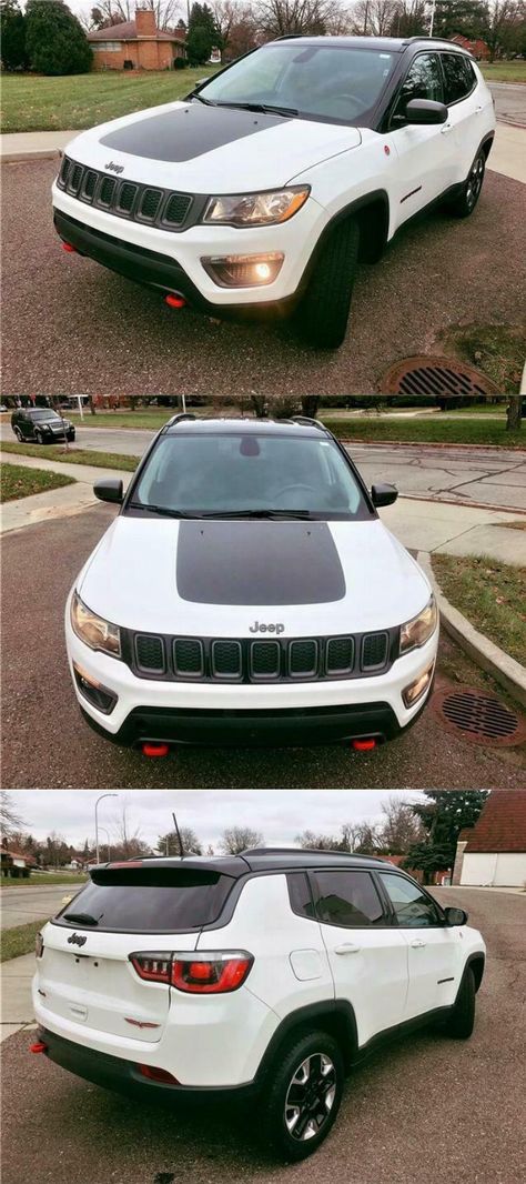 2018 Jeep Compass Trailhawk Jeep Compass Modified, Jeep Compass Accessories, Jeep Compass Trailhawk, Jeep Trailhawk, Jeep Compass Sport, White Jeep, Dearborn Michigan, Car Goals, Leather Seats
