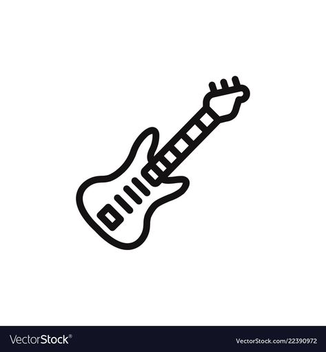 Mini Guitar Drawing, Guitar Simple Drawing, Electric Guitar Drawing Easy, Band Drawing Easy, Electric Guitar Doodle, Electric Guitar Notes, Simple Guitar Drawing, Guitar Drawing Easy, Guitar Draw