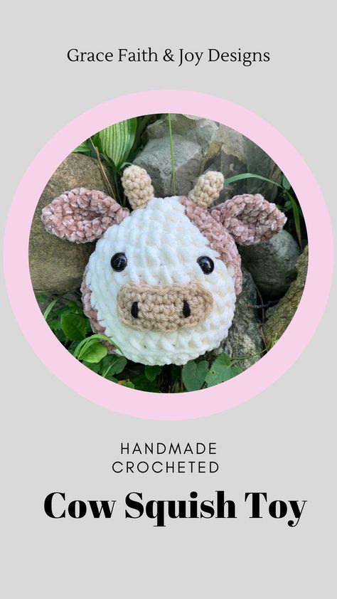 Squishy Crochet, Crocheted Cow, Cow Squishmallow, Cow Toys, Mini Cows, Velvet Yarn, Crochet Cow, Childrens Toy, Polyester Yarn