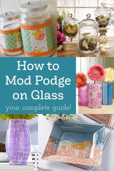 Mod Podge on Glass: Your Complete Guide | Mod Podge Rocks | Bloglovin’ Upcycling, Mod Podge On Glass, Modge Podge Glass, Modge Podge Fabric, Mod Podge Diy Crafts, How To Mod Podge, Mod Podge Glass, Flowers Wall Decoration, Homemade Mod Podge