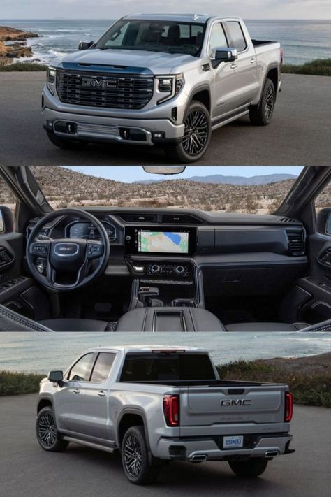The 2024 GMC Sierra 1500, sharing its mechanics with the Chevy Silverado, offers a variety of cab styles and powertrains, including a new standard Duramax diesel for the AT4X. Prices range from $38,345 to $84,990. # 2024GMCSierra1500 #GMCSierra1500 #GMCSierra #GMC #Sierra1500 #Sierra #GMCtruck #truck Trucks, Duramax Diesel, Gmc Truck, Gmc Sierra 1500, Sierra 1500, Chevy Silverado, Gmc Sierra, Chevy