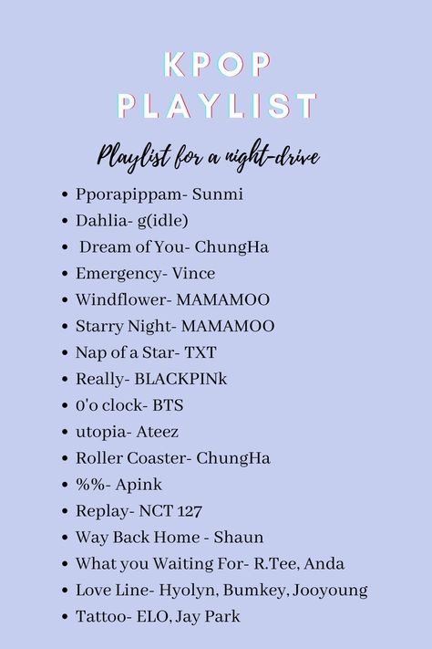 K-pop playlist Reggaeton, Spotify Playlist Names Korean Songs, Kpop Songs To Add To Your Playlist, K Pop Songs List, Kpop Playlist Name Ideas, Kpop Songs To Listen To When, K Pop Playlist Names, Korean Playlist Name Ideas, Korean Music Aesthetic