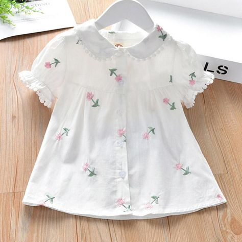 - Gross Weight : 130g - Material : 90% Cotton Korean Style Casual, Baby Frock Pattern, Kids Blouse, Summer Outfits Kids, Girls Frock Design, Baby Clothes Patterns