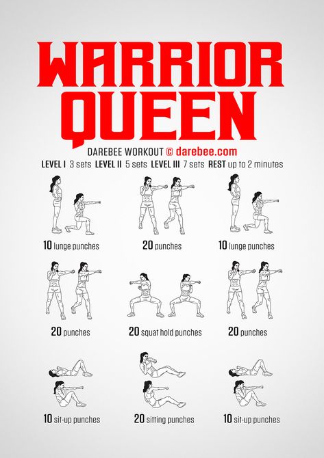 Warrior Queen Workout Boxing Fitness Workout, Mma Women Workout, Kickboxer Workout, Acotar Workout, Kickboxing Exercises, Warrior Exercise, Fantasy Workout, Boxing Workout Plan, Combat Workout