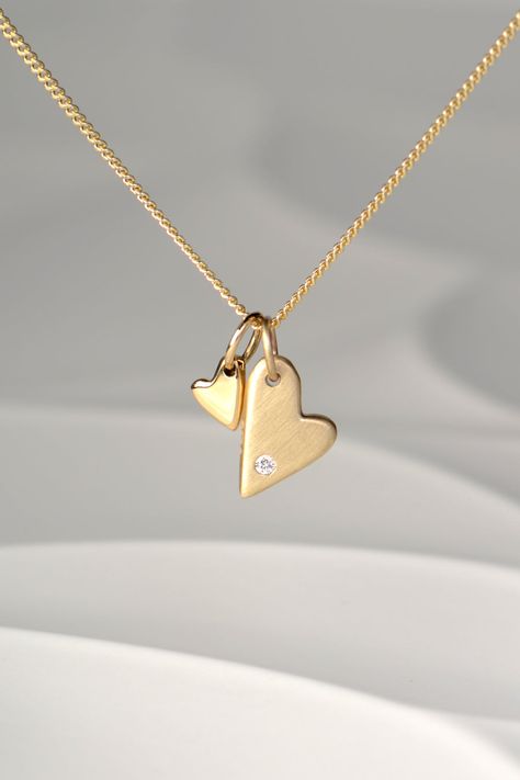 Heart Jewellery, Designers Jewelry Collection, Gold Heart Pendant, Heart Shaped Jewelry, Romantic Jewellery, Solid Gold Necklace, Jewellery Gifts, Heart Pendant Gold, Necklace Diamond