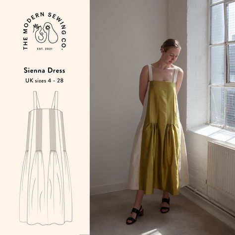 Vintage Linen Clothing, Easy Summer Dress Pattern, Sewing Patterns Dress, Apron Dress Pattern, Sienna Dress, Silk Fabric Dress, Elegant Summer Outfits, 2024 Dress, Simple Sewing