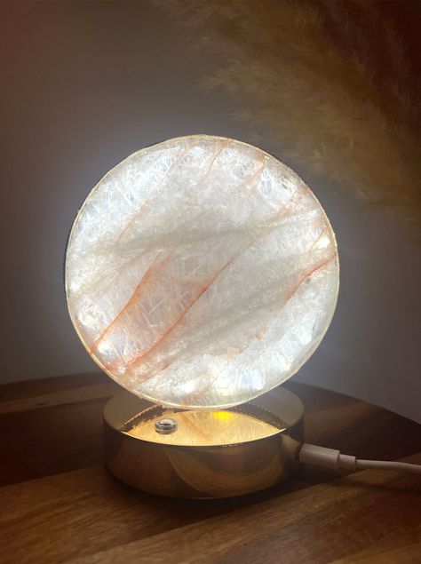 Quartz Mineral, Lamp Decoration, Hematoid Quartz, Unique Lamp, Unique Lamps, Lamp Decor, Live Light, Interior Decoration, Warm Light