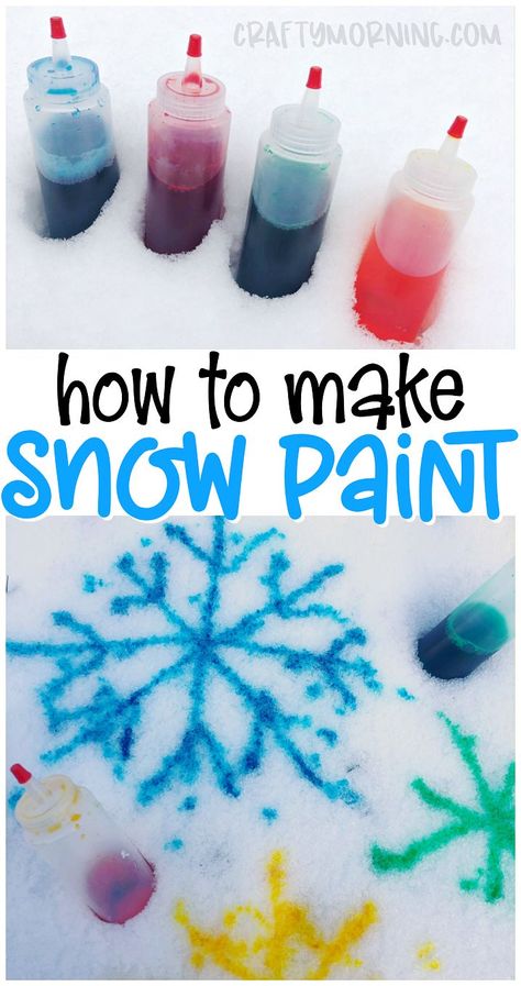 Amigurumi Patterns, Natal, Snow Activity, Snow Paint, Paint For Kids, Make Snow, Maluchy Montessori, Paint Recipe, Snow Activities