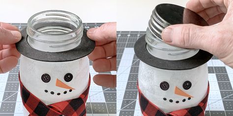 Natal, Craft Snowman, Jar Snowman, Snowman Mason Jar, Mason Jar Snowman, Christmas Mason Jars Diy, Painting Glass Jars, Small Snowman, Christmas Gifts For Parents