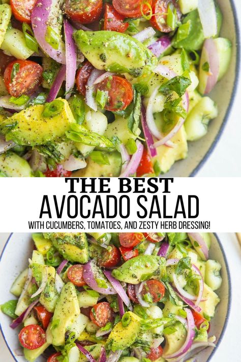 Avacado Salad, Avocado Recipes Healthy, Cucumber Avocado Salad, Gifts Homemade, Homemade Hamburger, Avocado Tomato Salad, Fresh Salad Recipes, Avocado Salad Recipes, Avocado Salat