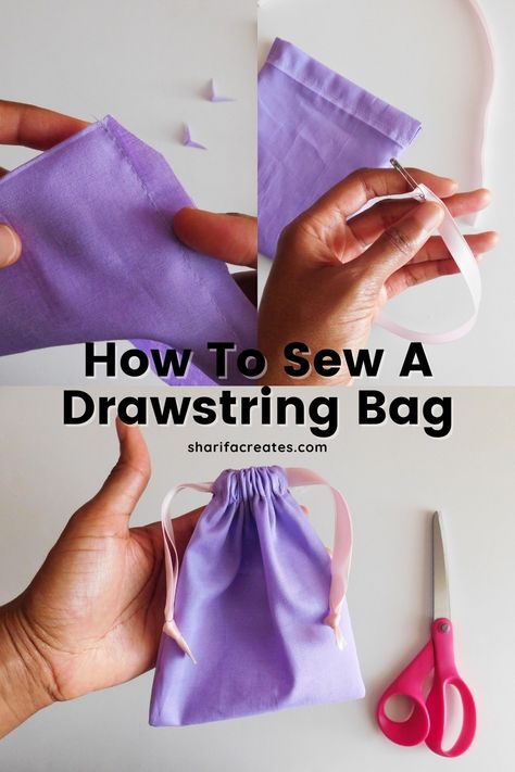 Patchwork, Couture, Tela, Fabric Bags Diy Simple, How To Sew Drawstring Pouch, Diy Jewelry Pouch, How To Make Packaging Bags, Fabric Party Bags, Diy Cotton Fabric Projects