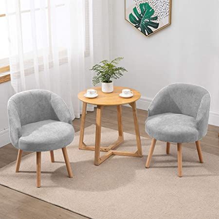 Rainbow Tree Set of 2 Accent Tub Chairs Occasional Lounge Sofa for Living Room Bedroom, Upholstered Fabric with Solid Wood Legs (Grey) Tall Dining Table, Sofa Design Wood, Living Room Chairs Modern, Small Living Room Chairs, Fireside Chairs, Sofa Lounge, Sofa Inspiration, Modern Sofa Living Room, Living Room Sofa Set