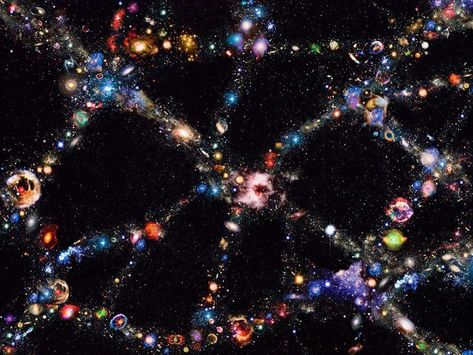 An illustration of galaxy superclusters and cosmic voids, similar to the structure of the BOSS Great Wall Hubble Images, Telescope Images, Stars And Planets, James Webb Space Telescope, 1 Billion, Universe Galaxy, Hubble Space, Space Images, Space Pictures