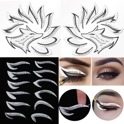 Winged Eyeliner Stencil, Cat Eyeliner Stencil, Makeup Artist Supplies, Makeup Template, Eyeliner Tape, Eyeliner Guide, Semi Cut Crease, Eye Makeup Stencil, Eye Stencil