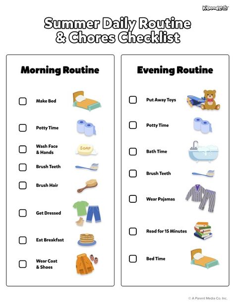 Keep summer days fun and organized with this easy-to-follow Daily Routine & Chores Checklist for Kids! From morning routines to bedtime tasks, teach responsibility while making memories. 📋🌿 #SummerFun #KidsChores #DailyRoutine #ParentingTips Kids Daily Summer Chores, Bedtime Checklist For Kids, Summer Daily Routine, Summer Routine For Kids, Kid Chores, Chores Checklist, Kids Summer Schedule, Sahm Schedule, Chores For Kids By Age