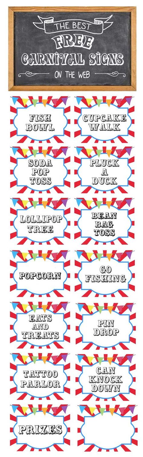 Printable Carnival Signs Free, Carnival Games Signs, Free Printable Carnival Signs, Carnival Signs Free Printable, Free Printable Circus Signs, Simple Carnival Games Diy, Diy Carnival Signs, Carnival Game Signs Free Printables, Carnival Game Signs Diy