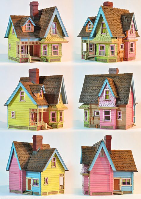 Up! House Movie Poster - Rainbow House - Dollhouse Ideas | Small for Big House From Up, Up House Drawing, Up House Pixar, Disney Up House, Up Pixar, Rainbow House, House Clipart, Dollhouse Books, Disney Pixar Up