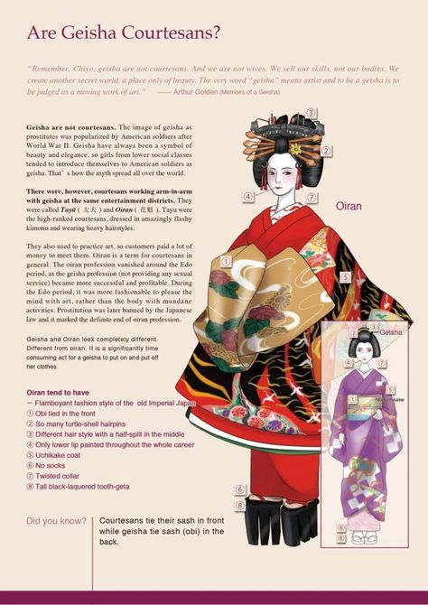 Japanese Oiran Clothes, Geisha Clothes, Geisha Outfit, Japanese Culture Traditional, Japan Experiences, Japanese Courtesan, Tea Ceremony Japan, Traditional Geisha, History Of Japan