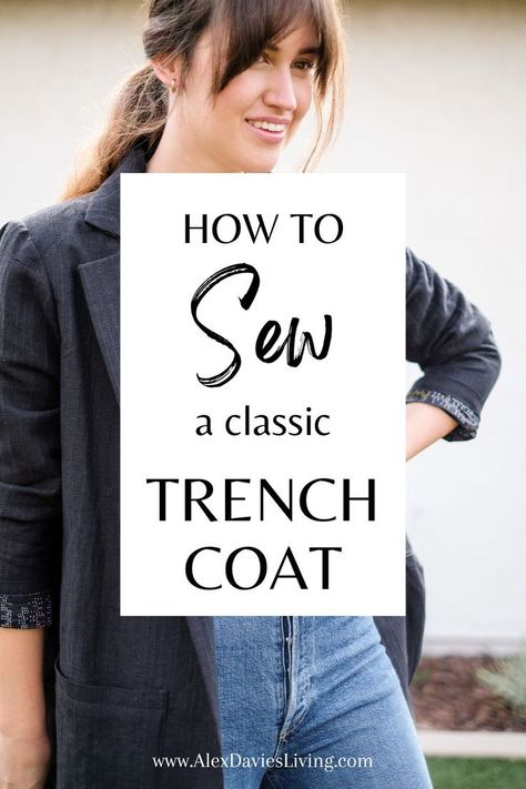 Couture, Sewing Trench Coat, Trench Coat Pattern Sewing, Trench Coat Sewing Pattern, Trench Coat Pattern, French Sewing Patterns, Coat Sewing Pattern, Sewing Coat, Sewing Templates