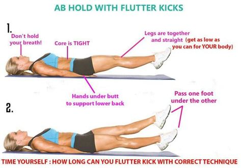 Ab hold with flutter kicks Flutter Kicks Exercise, Transverse Abdominal Exercises, Lose Abdominal Fat, Flat Tummy Workout, Flat Stomach Workout, Flutter Kicks, Workout For Flat Stomach, Abdominal Exercises, Abs Workout For Women