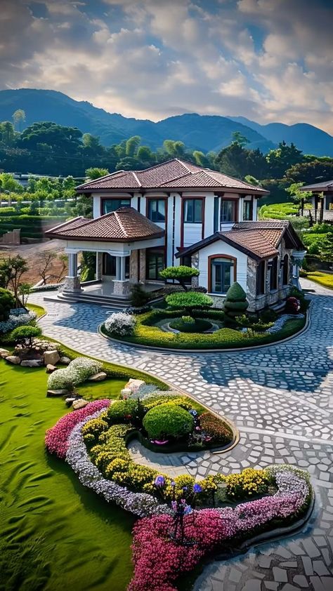 The value of a villa lays in the garden | Instagram Make Everything Around Me Beautiful, Holiday Destinations In India, Villa Exterior Design, Philippines House Design, Philippine Houses, Furniture Architecture, Home Interior Decor, Modern Bungalow House, Gorgeous Houses