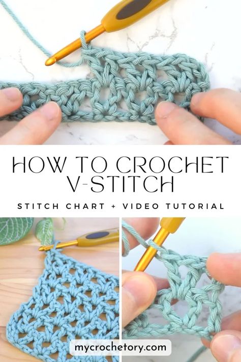 Amigurumi Patterns, Crochet V Stitch, Crochet Baby Blanket Tutorial, Free Crochet Baby Blanket, Crotchet Stitches, Crochet Circle Pattern, V Stitch Crochet, Baby Blanket Tutorial, Crochet Stitches Guide