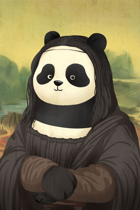 Panda Artwork, Panda Painting, Panda Mignon, Panda Drawing, Panda Lindo, We Bare Bears Wallpapers, Panda Art, Panda Wallpapers, Panda Love