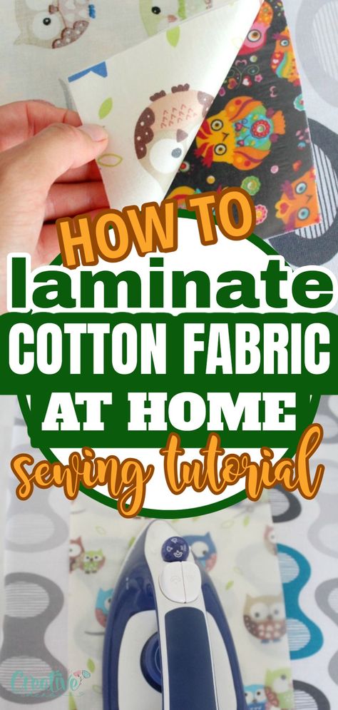 How to laminate fabric at home Couture, How To Laminate Fabric, Upholstery Fabric Projects Easy Diy, Laminating Projects, Fabric Applique Diy, Upholstery Fabric Projects, Sew Tips, Craft Office, Laminated Cotton Fabric