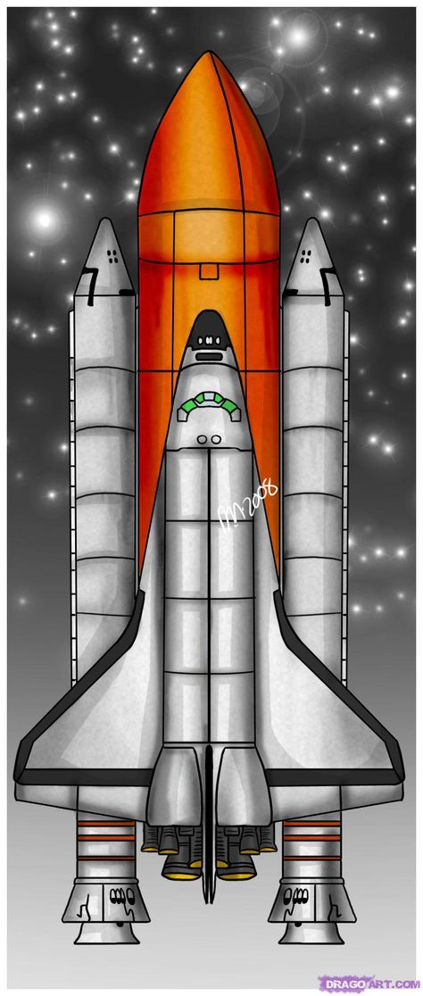 Space Shuttle Painting, Rocket In Space Drawing, Nasa Rocket Drawing, Isro Rocket Drawing, Chandryan3 Rocket Drawing, How To Draw Rocket, Nasa Sketch, Space Rocket Drawing, Rocketship Drawing