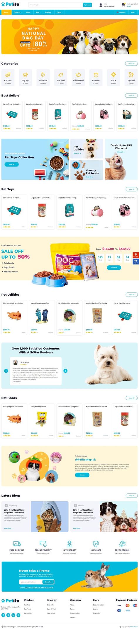 BzoPets - Pet Store and Supplies Shopify Theme Pet Store Website Design, Mobile Responsive Website Design, Pet Shop Website Design, Pet Website Design, Ecommerce Website Layout, Dr Pets, Pet Food Shop, Animal Shop, Great Website Design