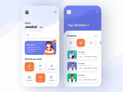 Medical Mobile App by Anastasia on Dribbble Health App Design, Ui Design Mobile, Ui Ux 디자인, App Design Layout, Medical App, Mobile Banner, 포트폴리오 레이아웃, Desain Ui, Mobile App Design Inspiration