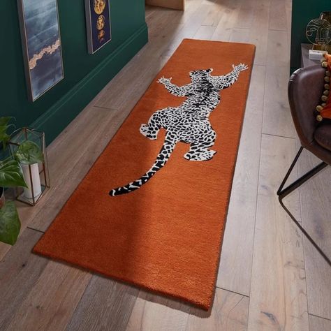 Leopard Rug, Print Rug, Artisan Rugs, Interior Rugs, Wool Runner Rug, Runner Rugs, Wool Runners, Green Area Rugs, Handmade Wool Rugs