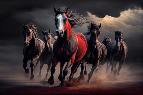 Photo horses galloping in the sand paint... | Premium Photo #Freepik #photo #running-horse #horse #stallion #horse-farm 7 Horses Running Painting, 7 Horses Painting, Painting In Bedroom, Running Horses Painting, 7 Running Horses, Seven Horses Painting, Buddha Wall Painting, 7 Horses, Seven Horses