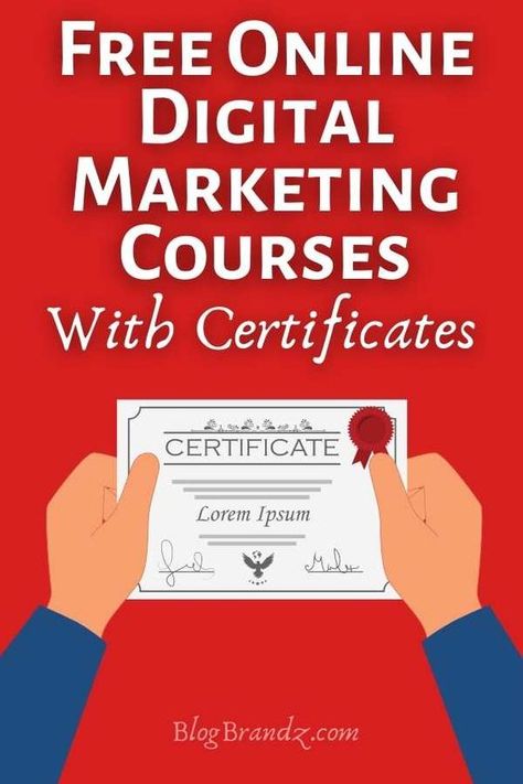 Need free online digital marketing courses with certificates? In this list of best free digital marketing courses, you’ll find the best free digital marketing certifications, online marketing certification courses, free digital marketing courses with certificates and free online social media marketing courses with certificates. Get free marketing certifications, digital marketing free online certificate courses and free online marketing courses with certificates #marketing #education Small Business Freebies, Free Certificate Courses, Free College Courses Online, Free College Courses, Free Learning Websites, Online Digital Marketing Courses, Free Online Education, Free Online Learning, Digital Marketing Courses